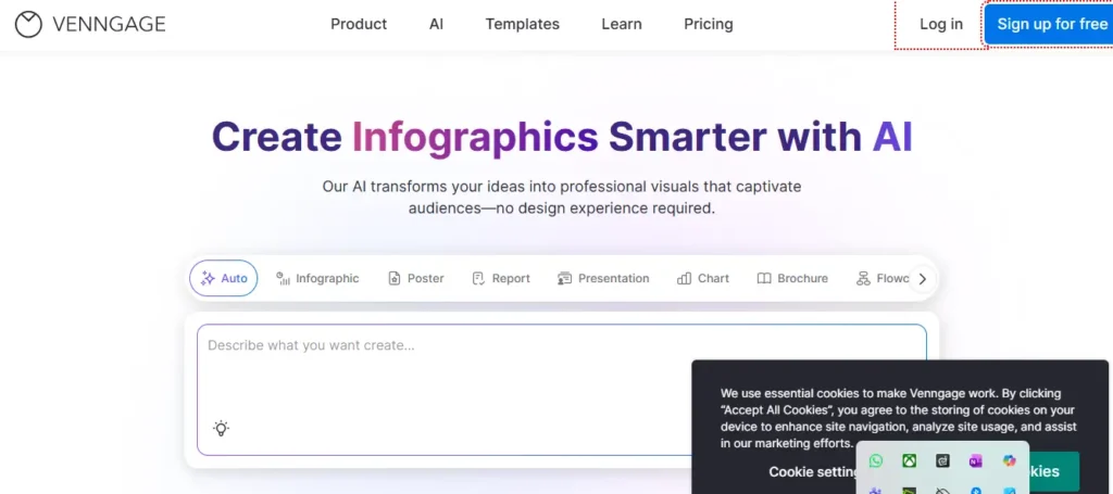 Venngage front page image 